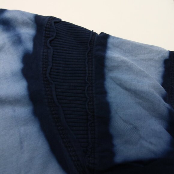 Affliction T-Shirt XL Blue Dye V Neck Ribbed Felt Detail Cross Cyber Goth Grunge - Picture 9 of 16